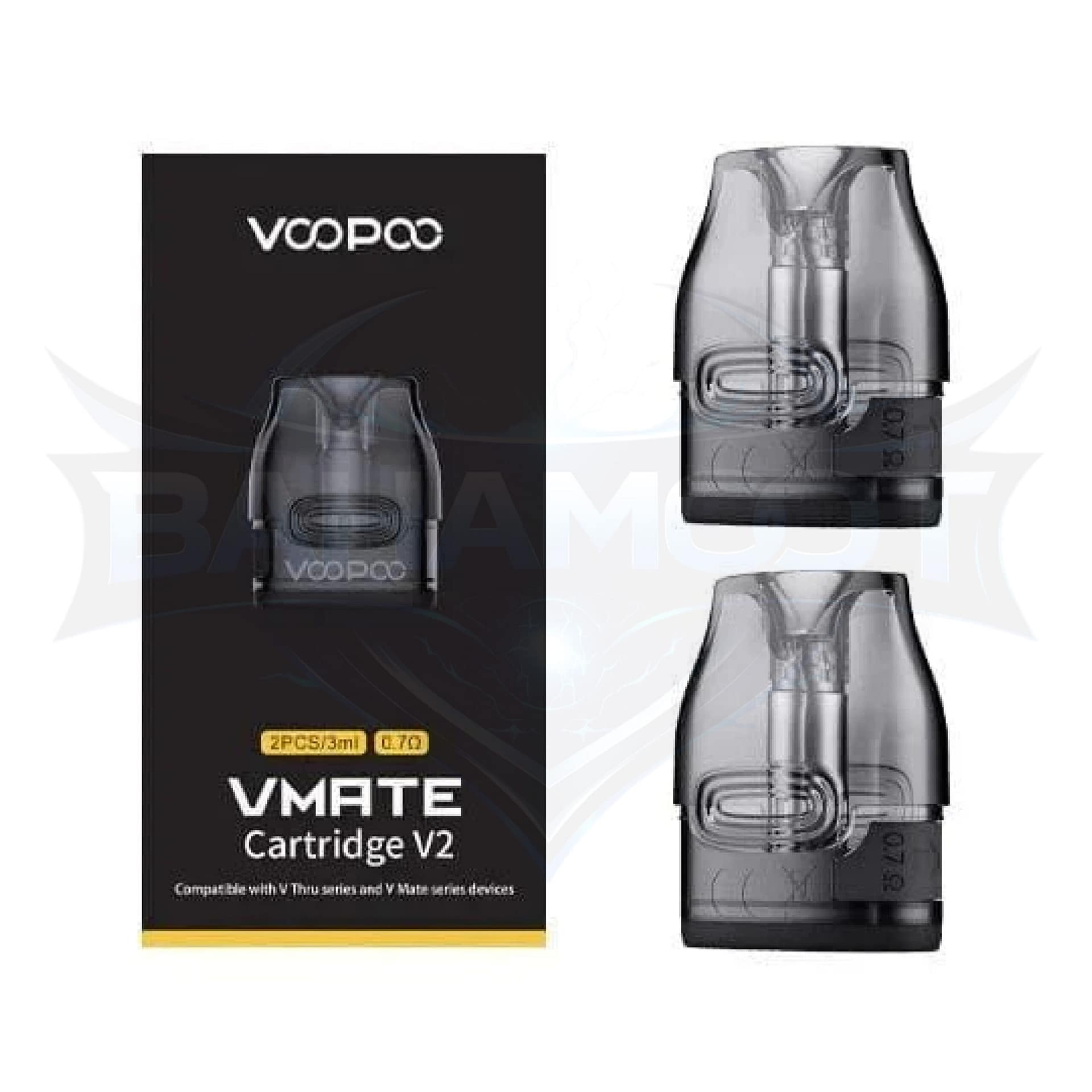VooPoo Vmate Cartridge V2 3ML Refillable Replacement Pod - Pack of 2 (MSRP $5.99)